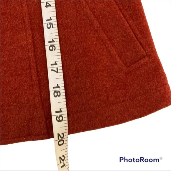 Burnt Orange Millard Fillmore Jacket Size Small. 100% wool. photos measurements - Picture 7 of 8